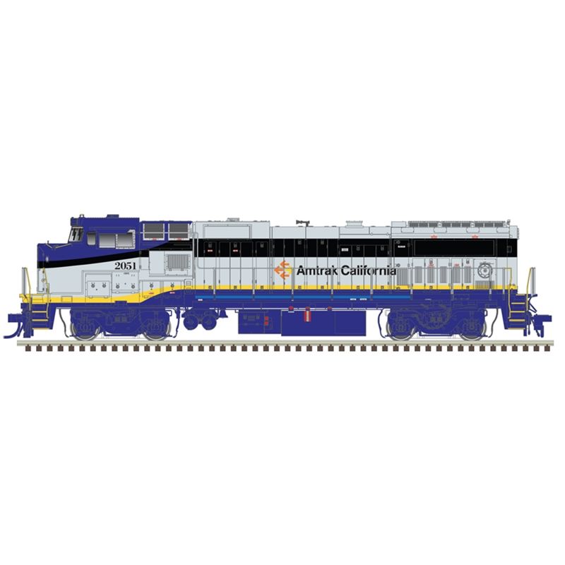 Atlas 10004305 Master HO GE Dash 8-32BWH, Silver, Standard DC, Amtrak California #2051