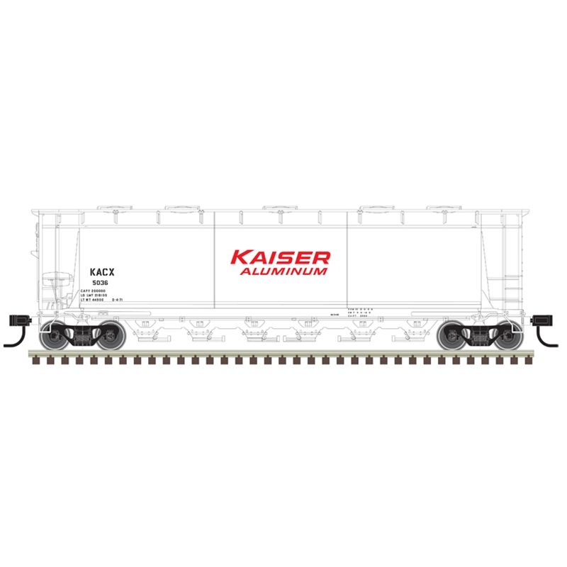 Atlas 20007190 Master HO ACF 6-Bay Cylindrical Hopper, Kaiser Aluminum #5032