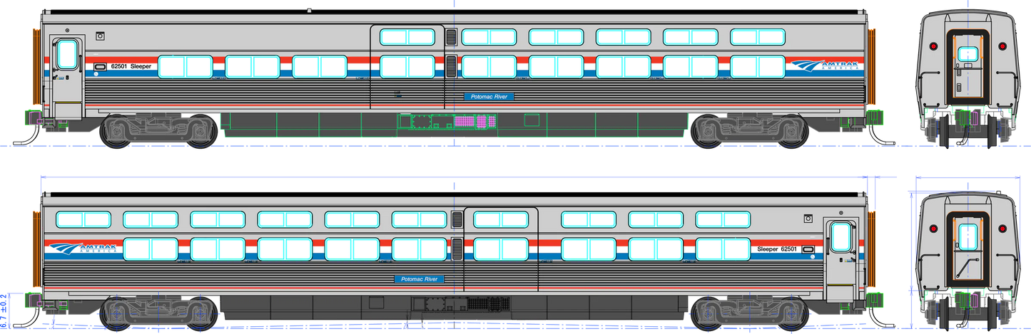 Kato 35-6221 HO Scale Amtrak Viewliner II Sleeper Phase III 62501  "Potomac River"