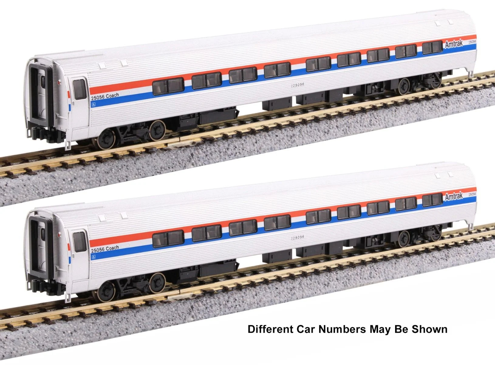 Kato 106-6293, N Scale Amtrak AMTK Amfleet II Phase III Coach 2-Car Set