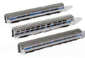 Kato 106-6286 N Scale Amtrak Amfleet Viewliner Intercity Express Phase VI 3 Car Add On Set