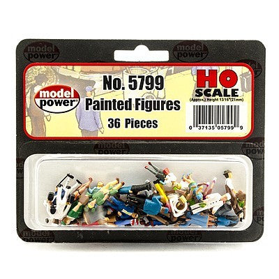Model Power HO 5799 Assorted Painted Figures (36)