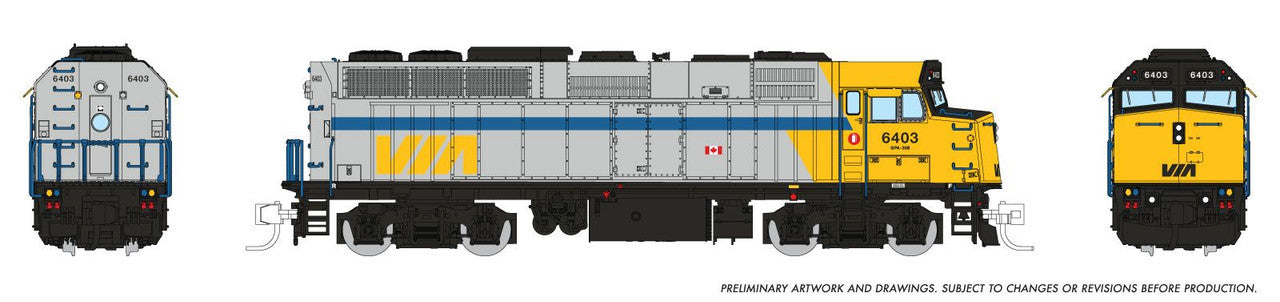 Rapido 580012 - GMD F40PH-2D (DC Silent) VIA Rail Canada (VIA) Original Scheme: #6445 - N Scale