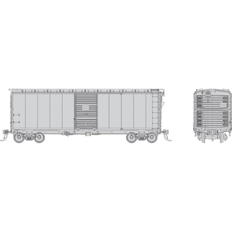 Rapido HO 181099 1937 AAR 40' Boxcar with Round Corner, Undecorated