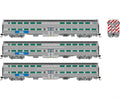 Rapido 545006 N Gallery Commuter Car Metra BNSF Set #1 (Cab 810, Coaches 747, 774)