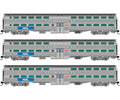 Rapido 545011 N Gallery Commuter Car Metra BNSF Swoosh Set #3 (Coaches 741, 750, 777)