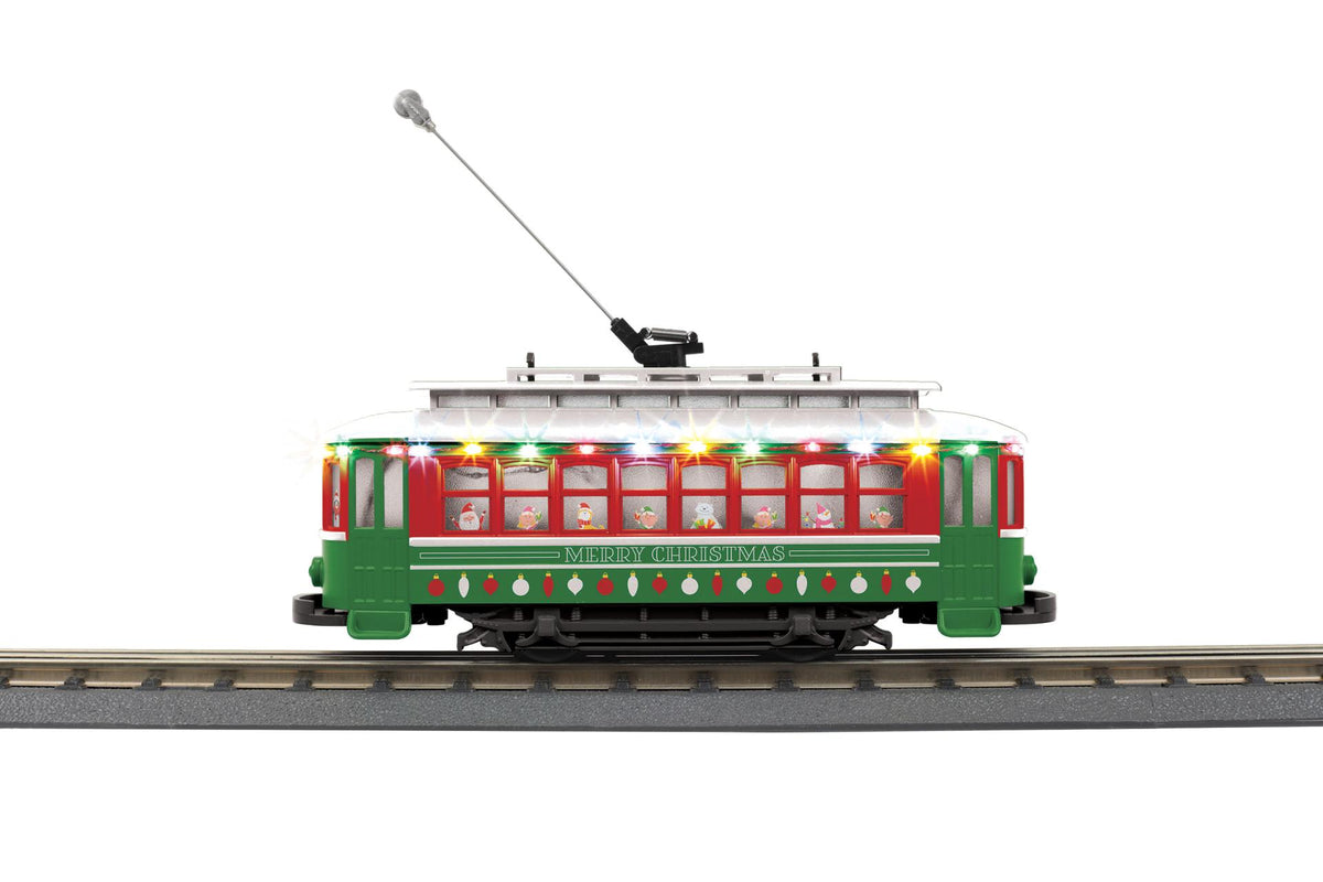 MTH 30-5266 O Christmas Bump-n-Go Trolley with LED Lights