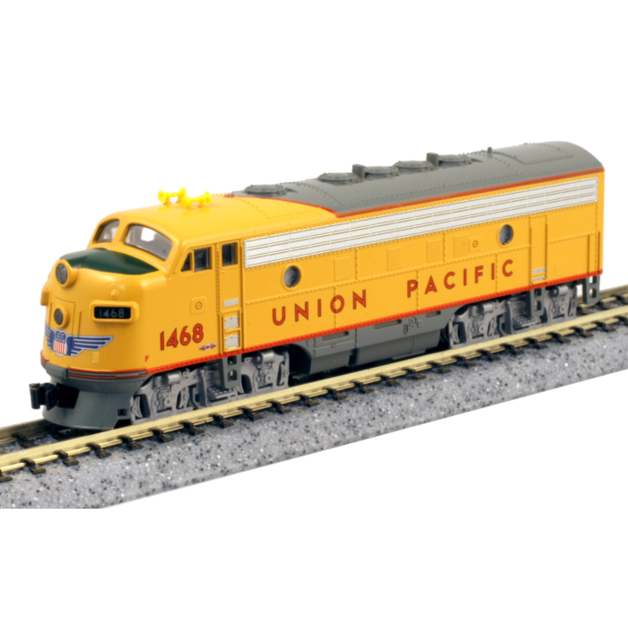 Kato 106-0050, N Scale EMD F7 Freight Starter Set, Includes Union Pacific Locomotive, 3 Freight Cars, a Caboose, Unitrack Oval & Power Pack